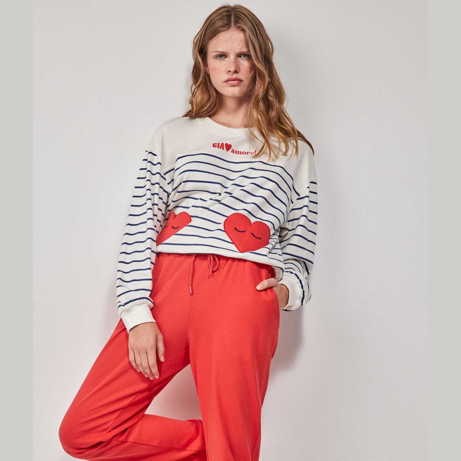 Pigiama Donna Gisela 2/20209S a Righe Marinière in Jersey Interlock - 5