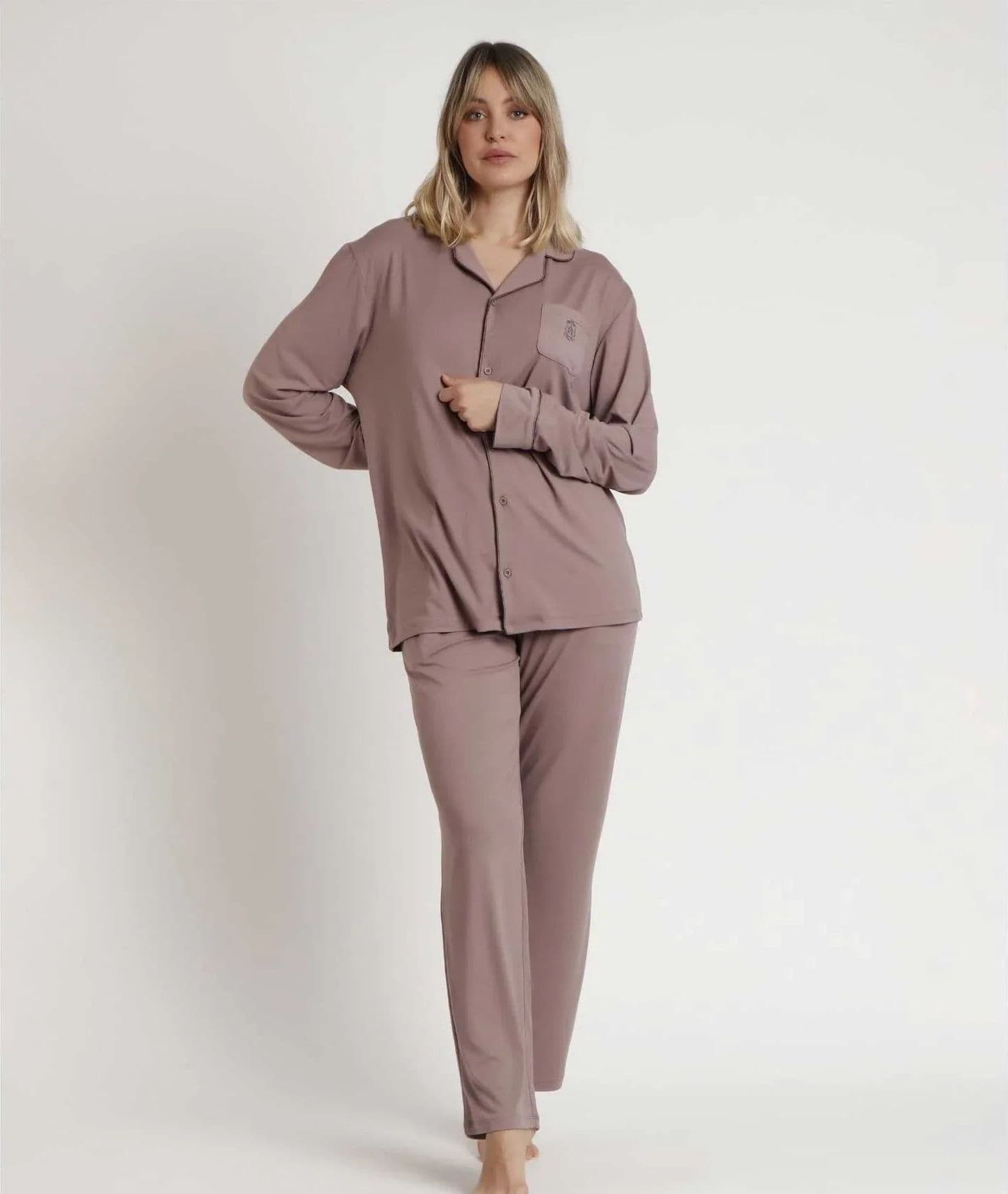Pigiama Donna Admas Luxury Edizione Limitata con Camicia Aperta e Pantalone Lungo - 9
