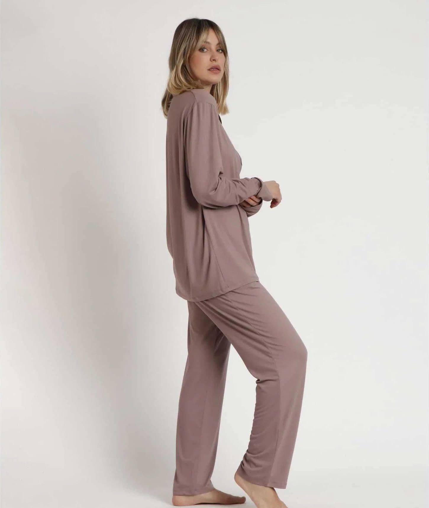 Pigiama Donna Admas Luxury Edizione Limitata con Camicia Aperta e Pantalone Lungo - 2