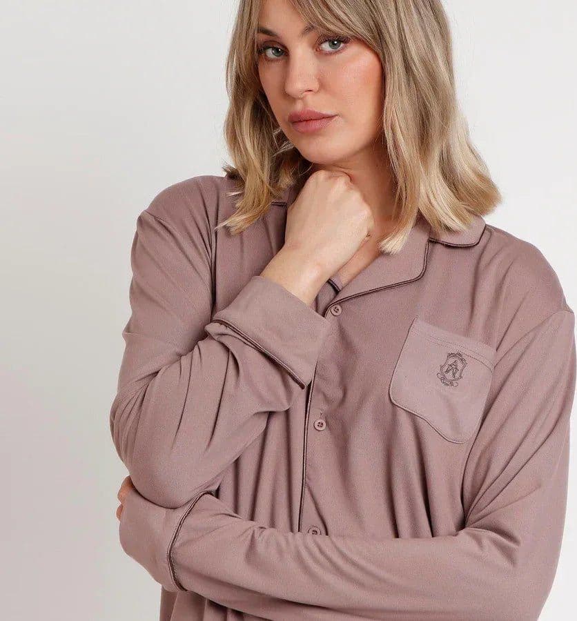 Pigiama Donna Admas Luxury Edizione Limitata con Camicia Aperta e Pantalone Lungo - 3