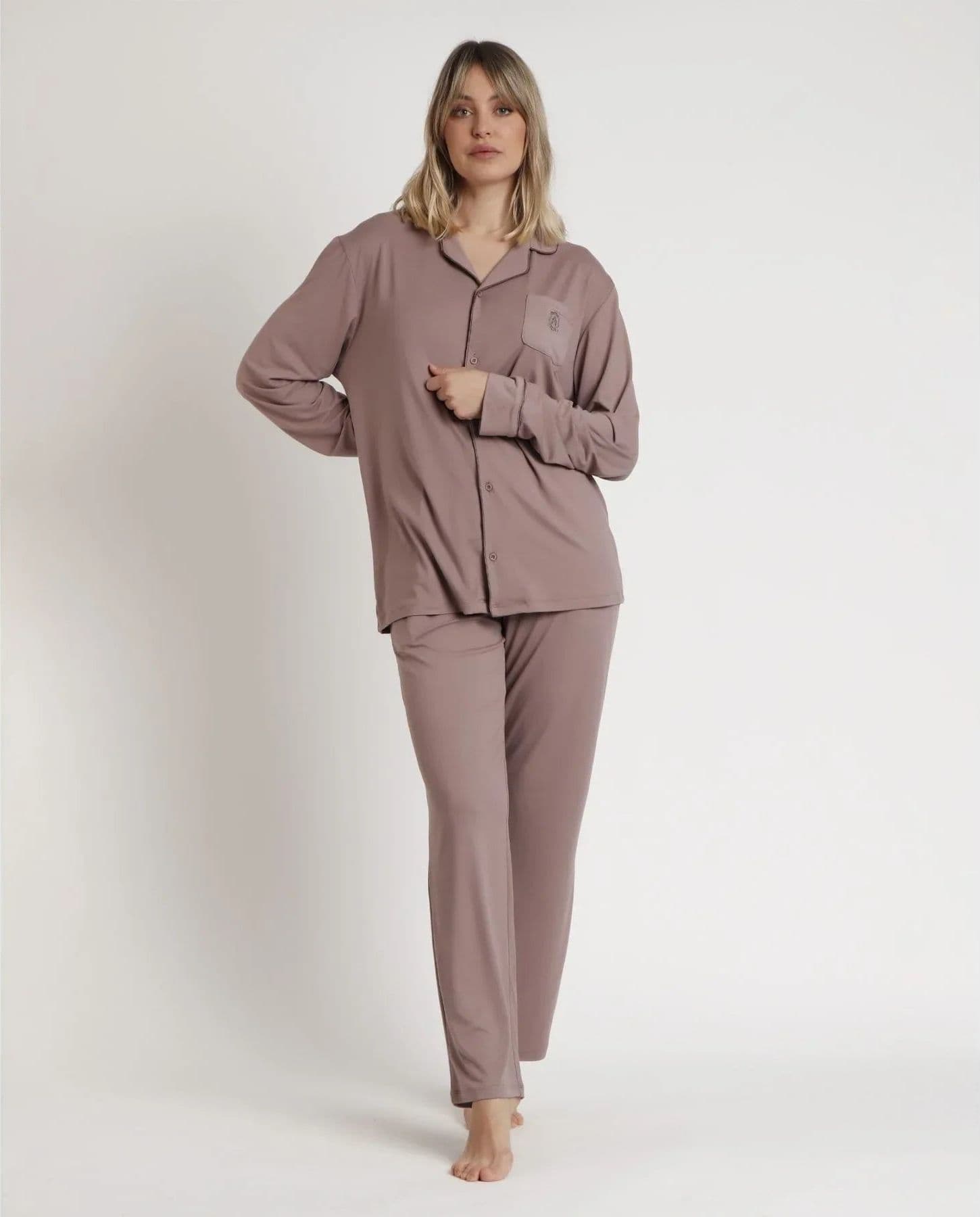 Pigiama Donna Admas Luxury Edizione Limitata con Camicia Aperta e Pantalone Lungo - 4