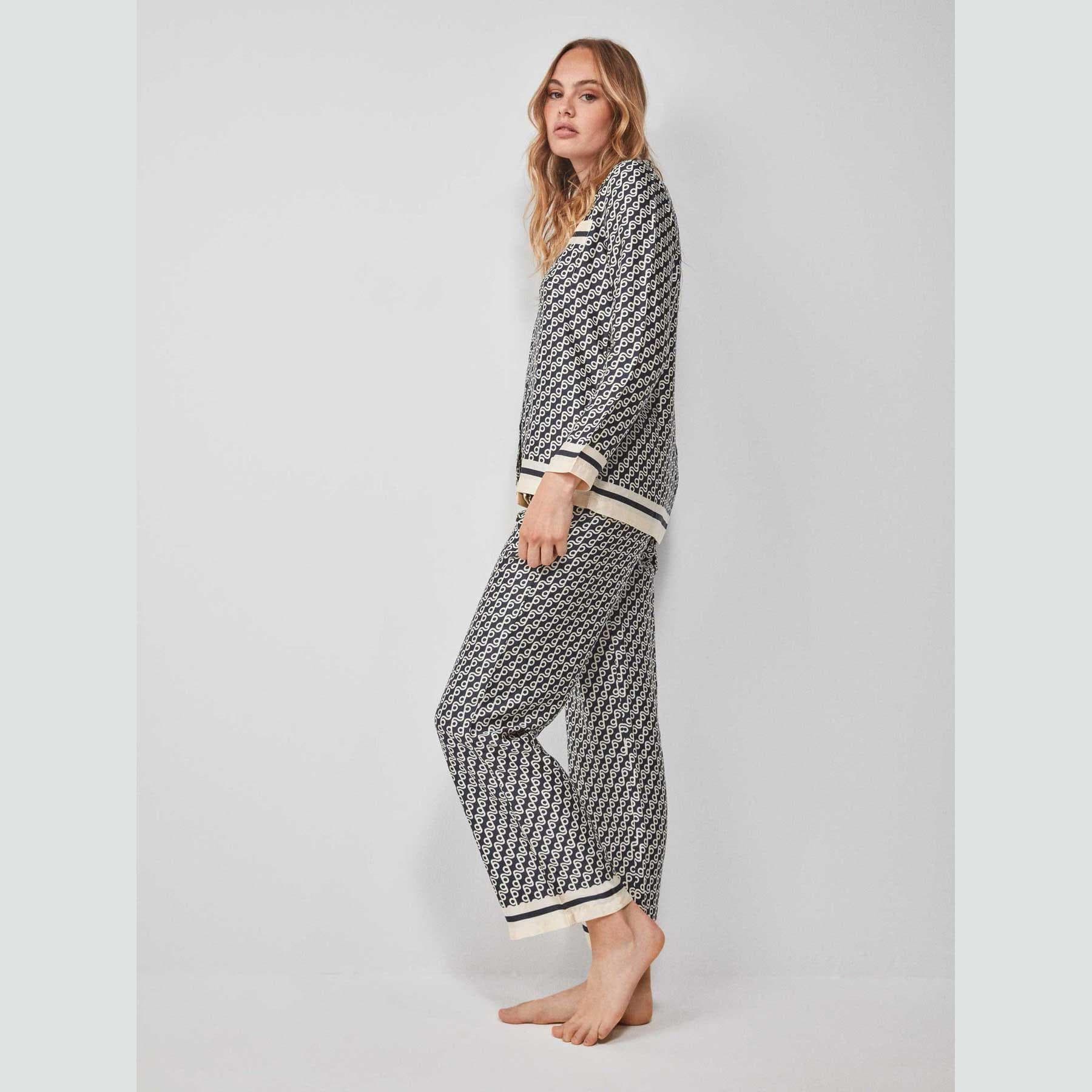 Pigiama Donna Gisela 2/20183S in Raso con Camicia e Pantaloni Lunghi - 5