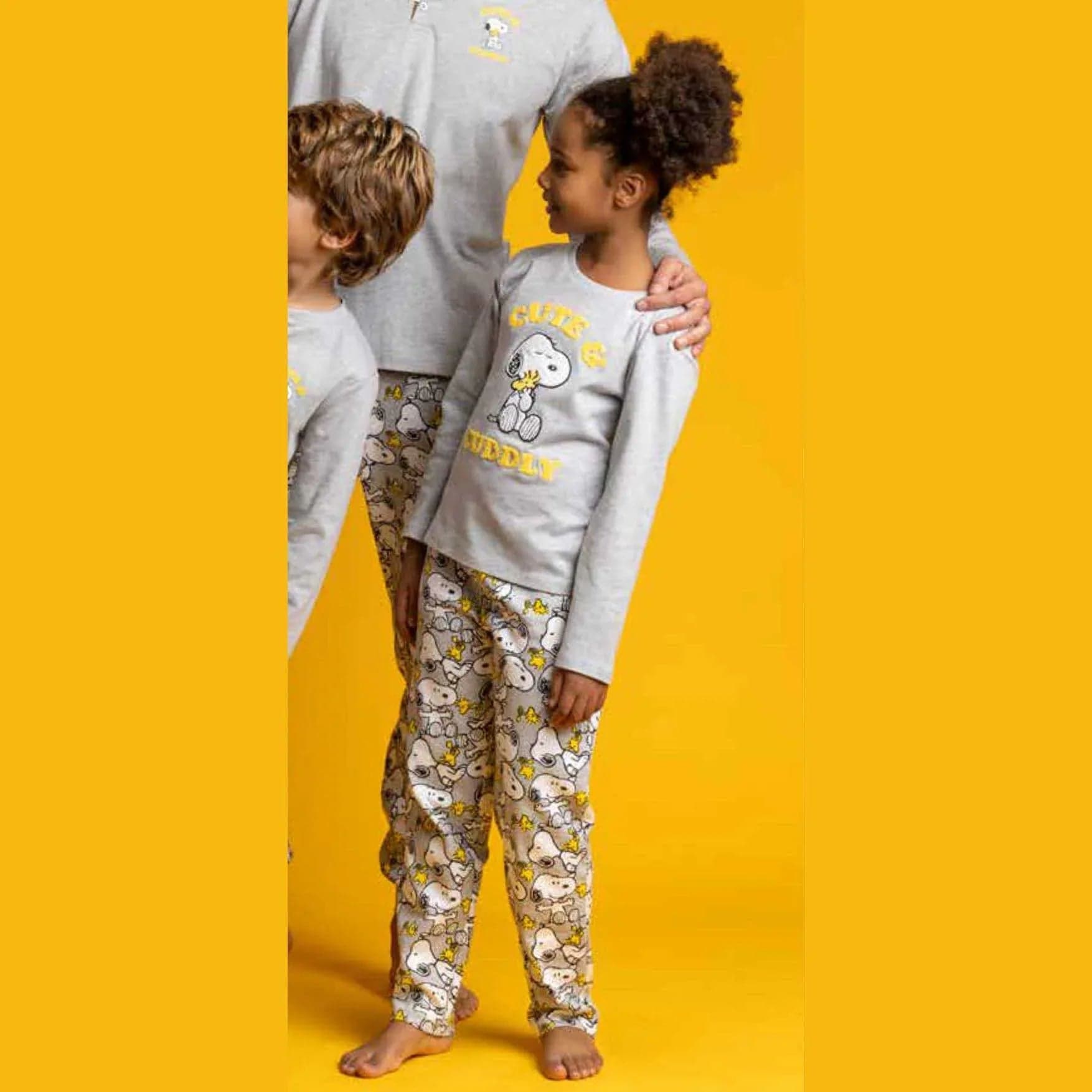 Pigiama Bimba Peanuts 62455 in Caldo Cotone con Manica Lunga e Pantalone Lungo - 2