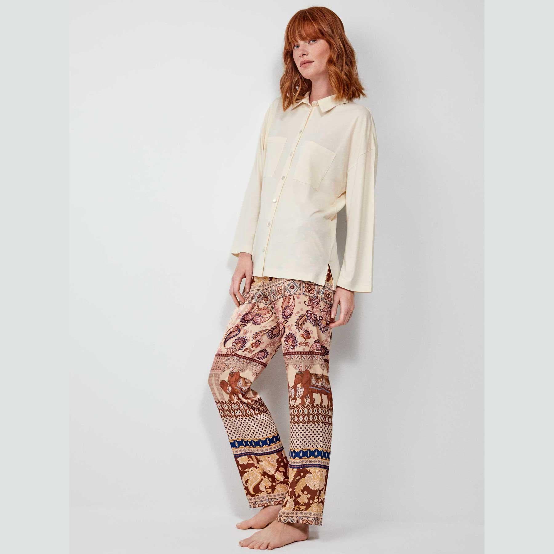 Pigiama Donna Gisela 2/20176S Camicia in Jersey e Pantaloni in Raso - 5