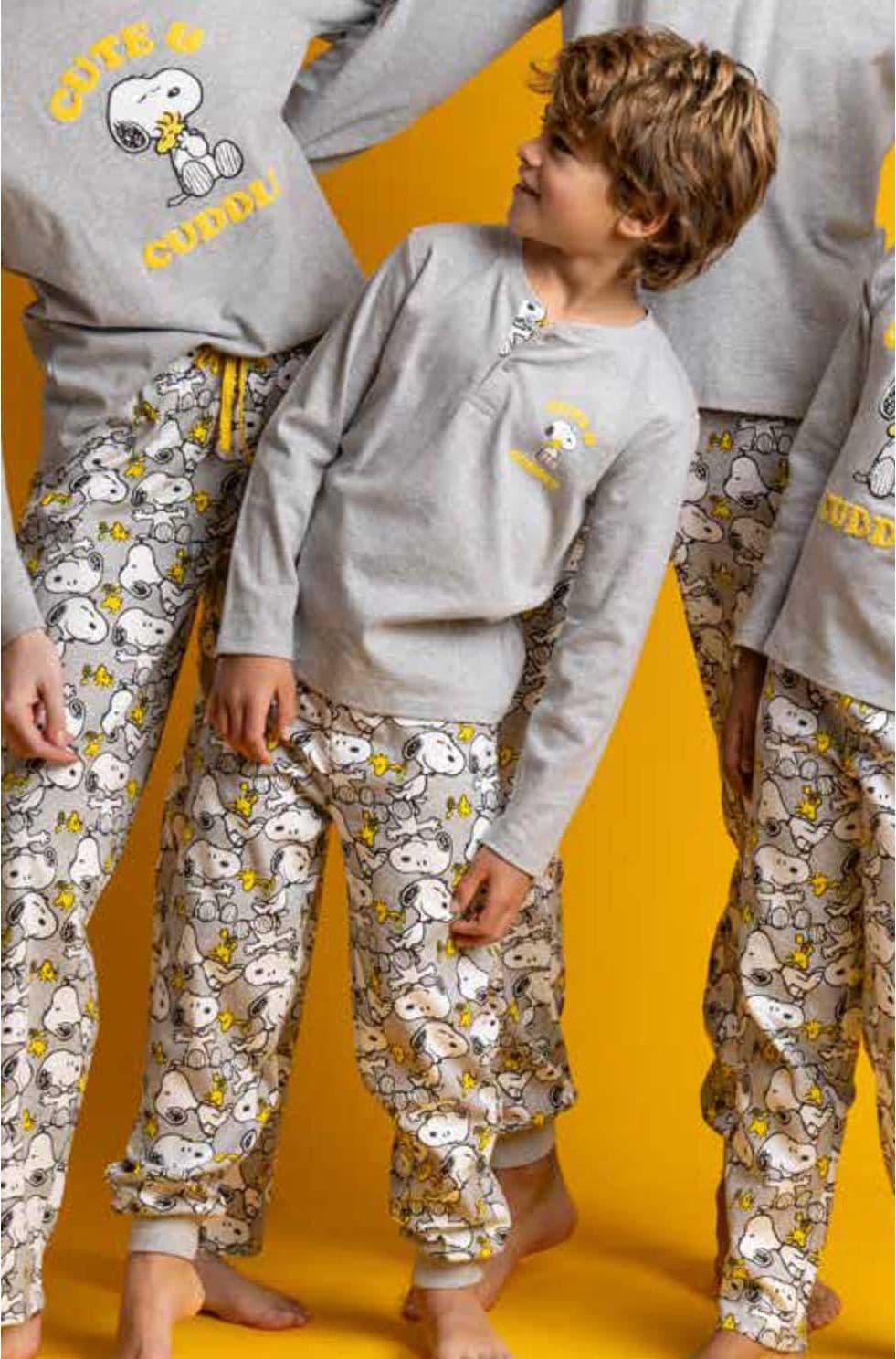 Pigiama Bimbo Peanuts 62458 in Caldo Cotone con Manica Lunga e Pantalone Lungo - 2