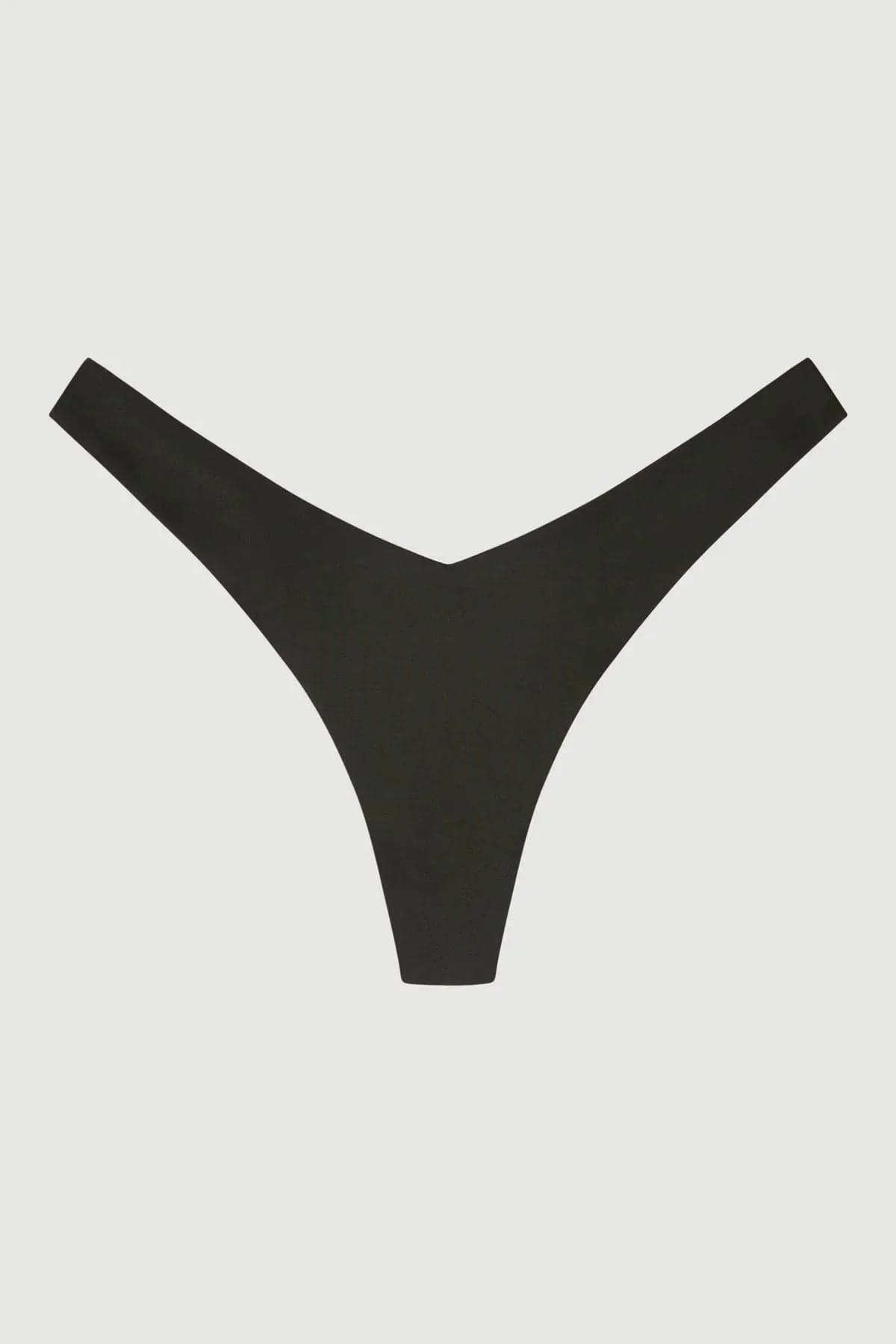 Slip Bikini Donna Gisela Nero Brasiliano con Taglio a V - 3