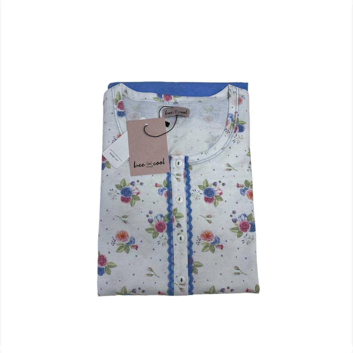 Pigiama Donna Bisbigli BO774366 Bee Cool Autunno/Inverno Serafino 100% Cotone - 2