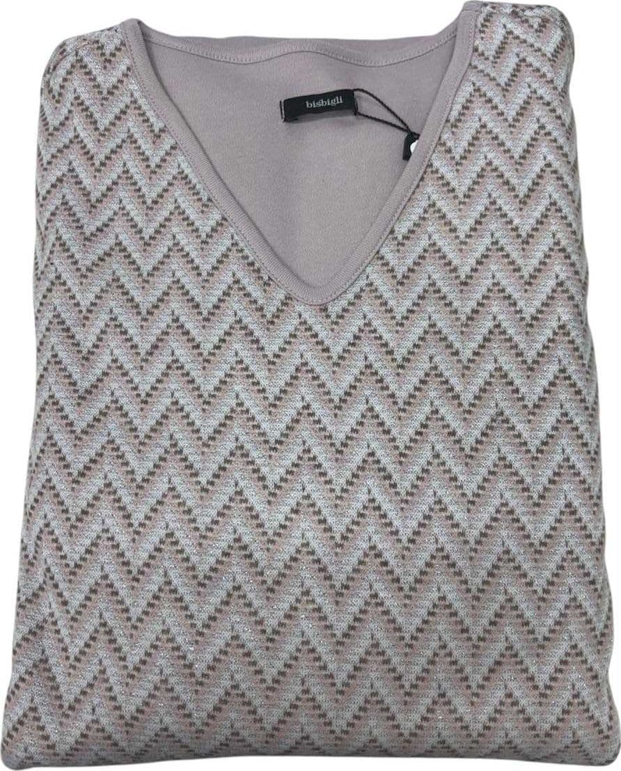 Pigiama Donna Autunno/Inverno Bisbigli BQ277027 – Punto Milano Jacquard Stampato Manica e Pantalone Lungo - 2
