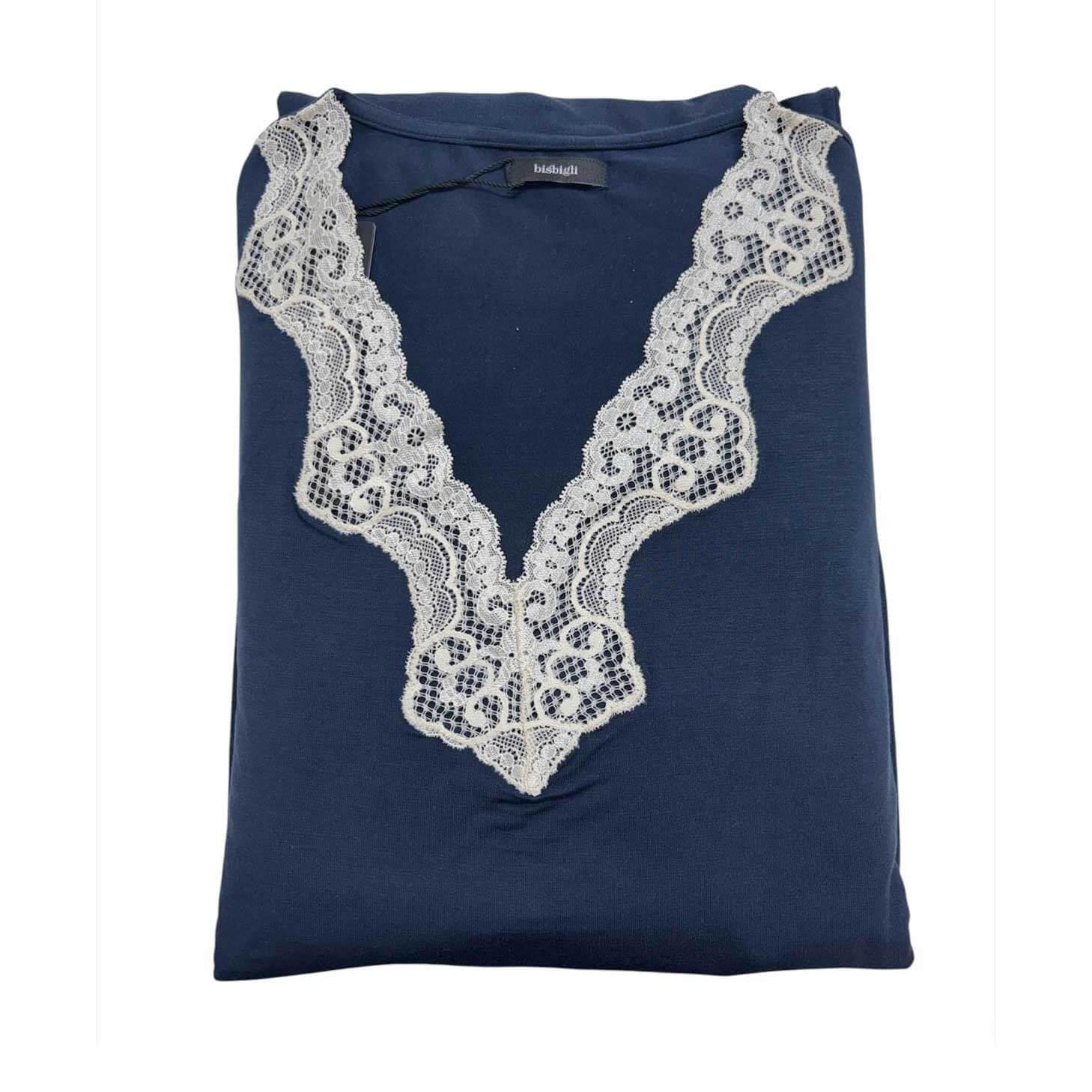 Pigiama Donna Autunno/Inverno Bisbigli BQ203626 – Scollo a V Manica e Pantalone Lungo - 3