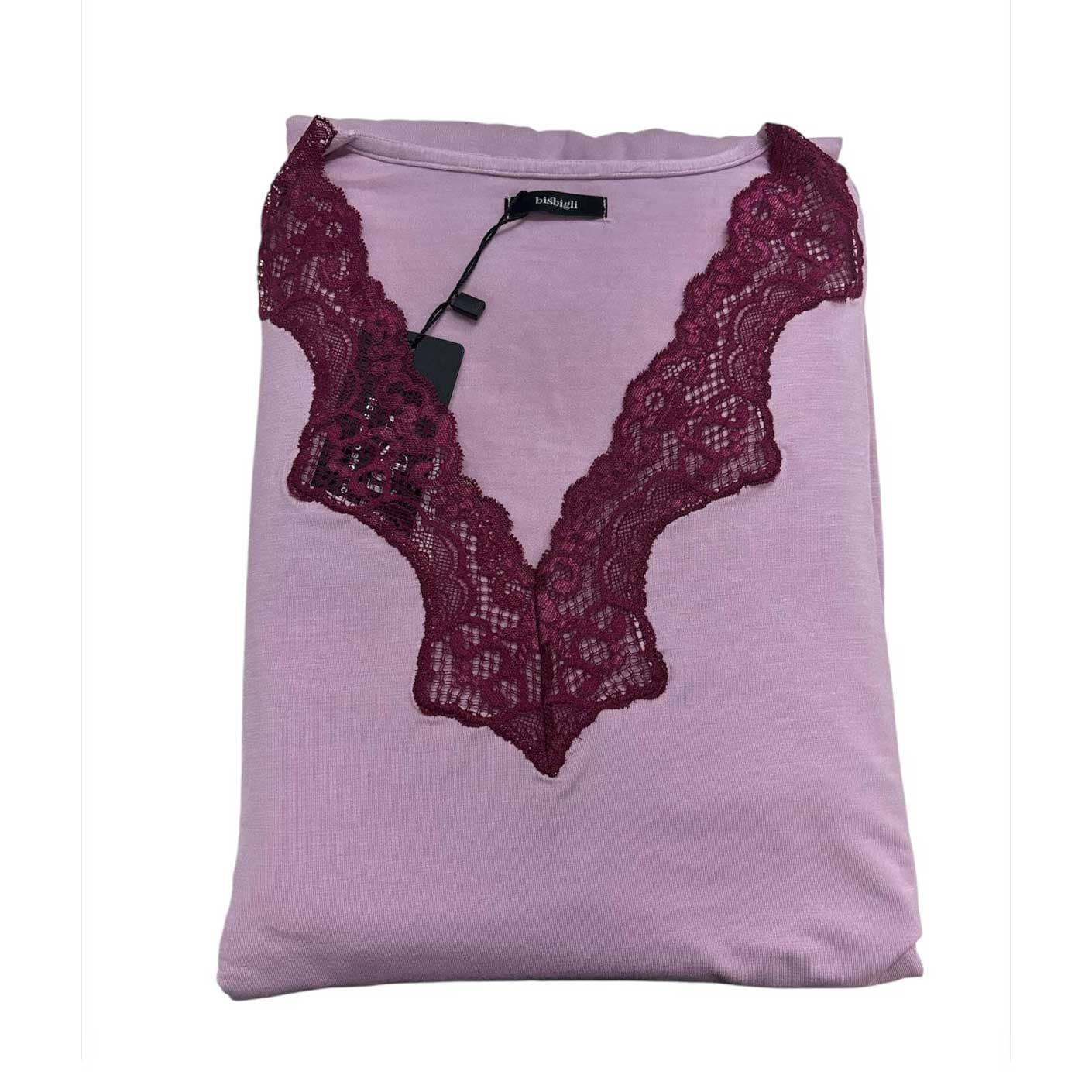 Pigiama Donna Autunno/Inverno Bisbigli BQ203626 – Scollo a V Manica e Pantalone Lungo - 4