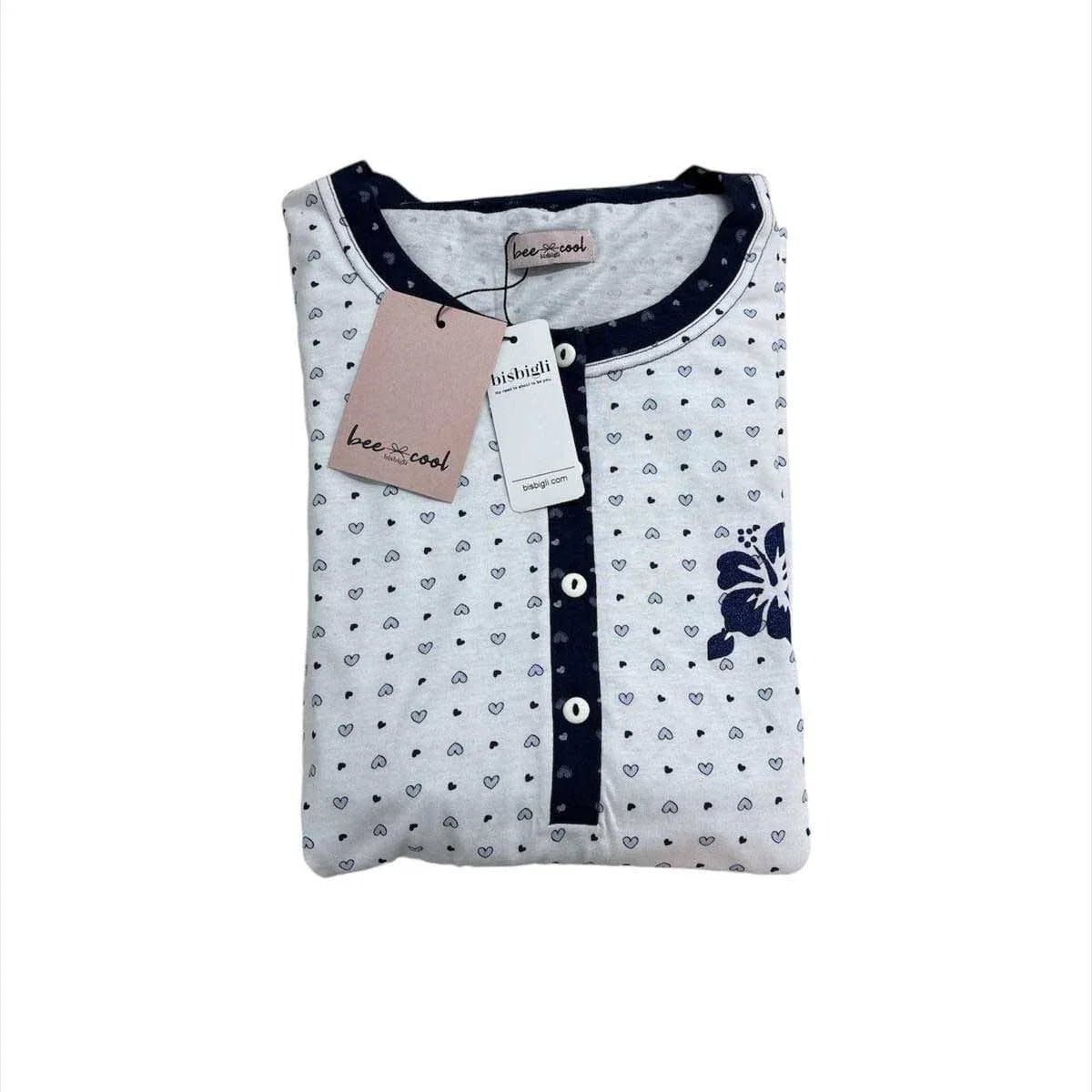Pigiama Donna Bisbigli BO774371 Bee Cool Autunno/Inverno Serafino 100% Cotone - 2