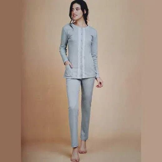 Pigiama Autunno/Inverno Donna Vilfram Interlock aperto 100% Cotone - 2