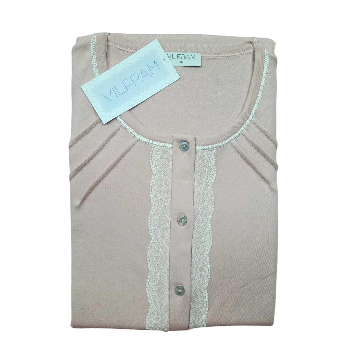 Pigiama Autunno/Inverno Donna Vilfram Interlock aperto 100% Cotone - 3