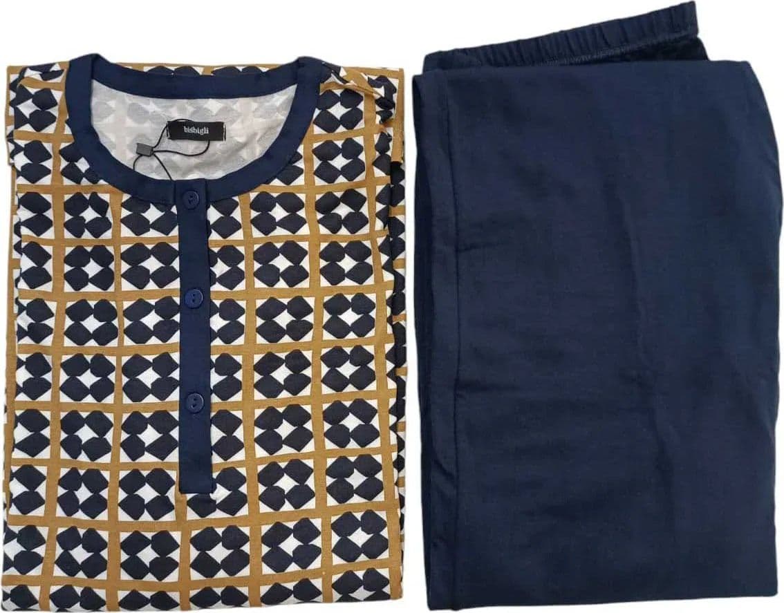 Pigiama Donna Bisbigli Monet Serie 2 in Viscosa con Manica Lunga e Pantalone Lungo