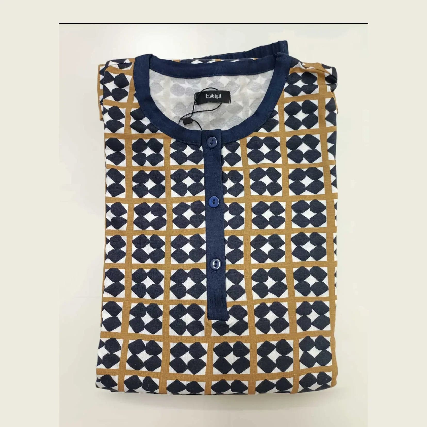 Pigiama Donna Bisbigli Monet Serie 2 in Viscosa con Manica Lunga e Pantalone Lungo - 2