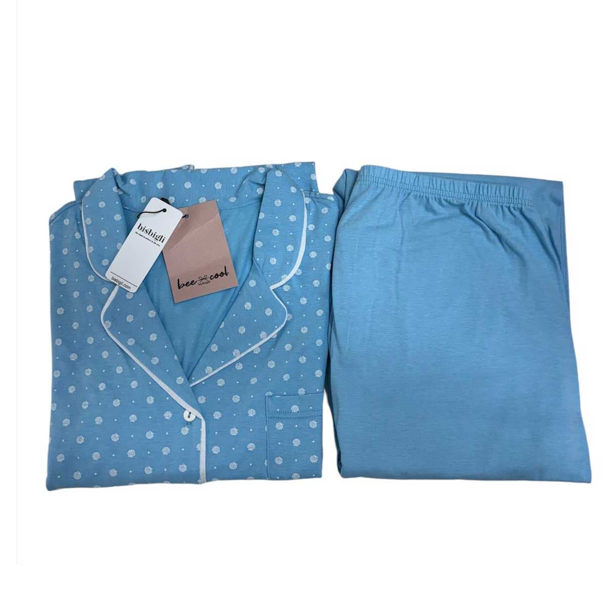 Pigiama Donna Bisbigli BO774378 Bee Cool Autunno/Inverno Aperto 100% Cotone