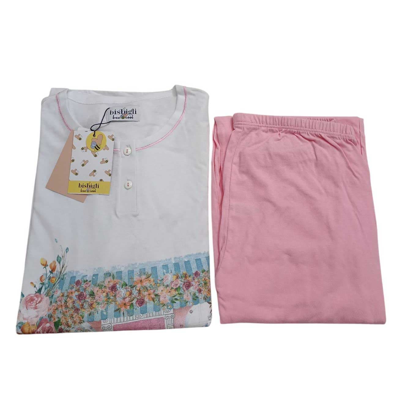 Pigiama Donna Autunno/Inverno Bisbigli BN171325 Bee Cool – Serafino Manica e Pantalone Lungo - 6
