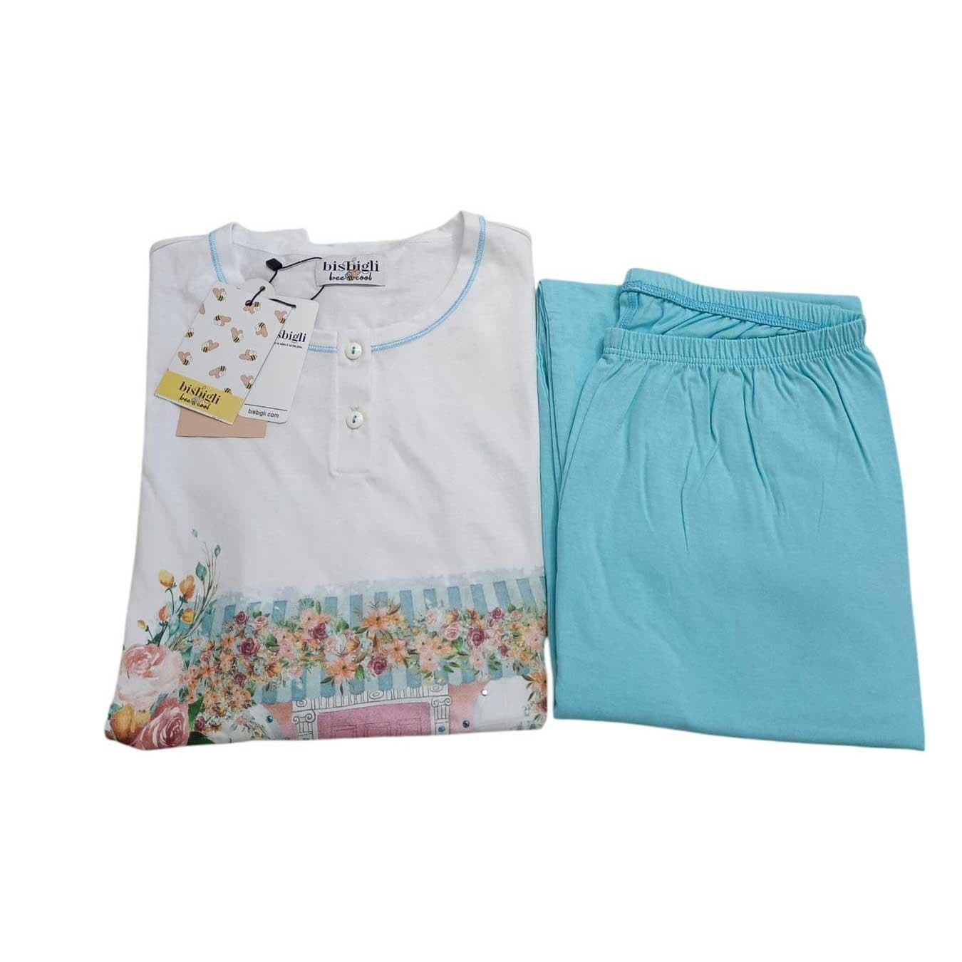 Pigiama Donna Autunno/Inverno Bisbigli BN171325 Bee Cool – Serafino Manica e Pantalone Lungo - 3