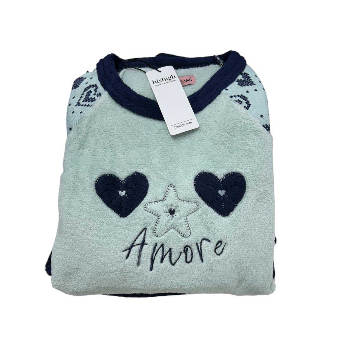 Pigiama Donna Bisbigli BN388557 Serie Come Amore Coral con Manica Lunga - 2