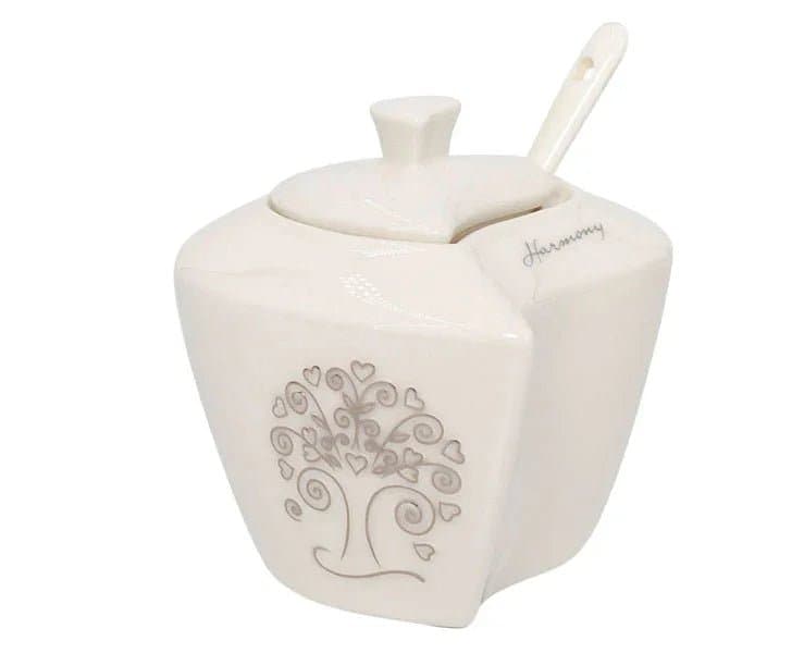 2 Pezzi Matrimonio Harmony Zuccheriera cuore albero  Porcellana - 5