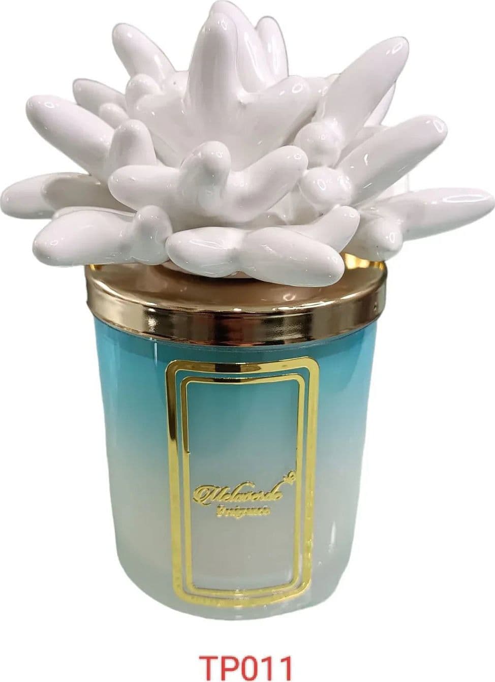 Candela Melaverde Anemone Bianco – Bomboniera Porcellana 200g - 2