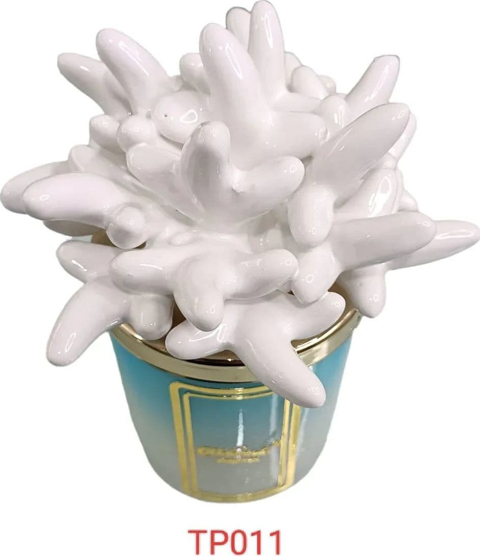 Candela Melaverde Anemone Bianco – Bomboniera Porcellana 200g - 3