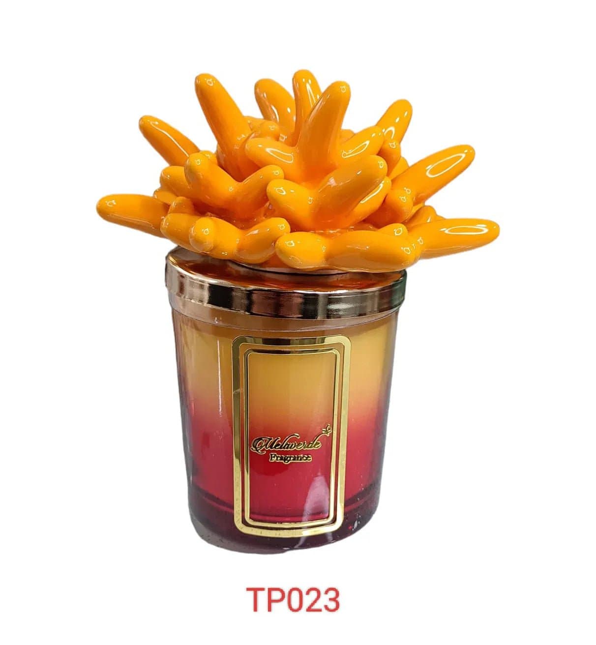 Candela Melaverde Arancione – Bomboniera Porcellana 200g - 3
