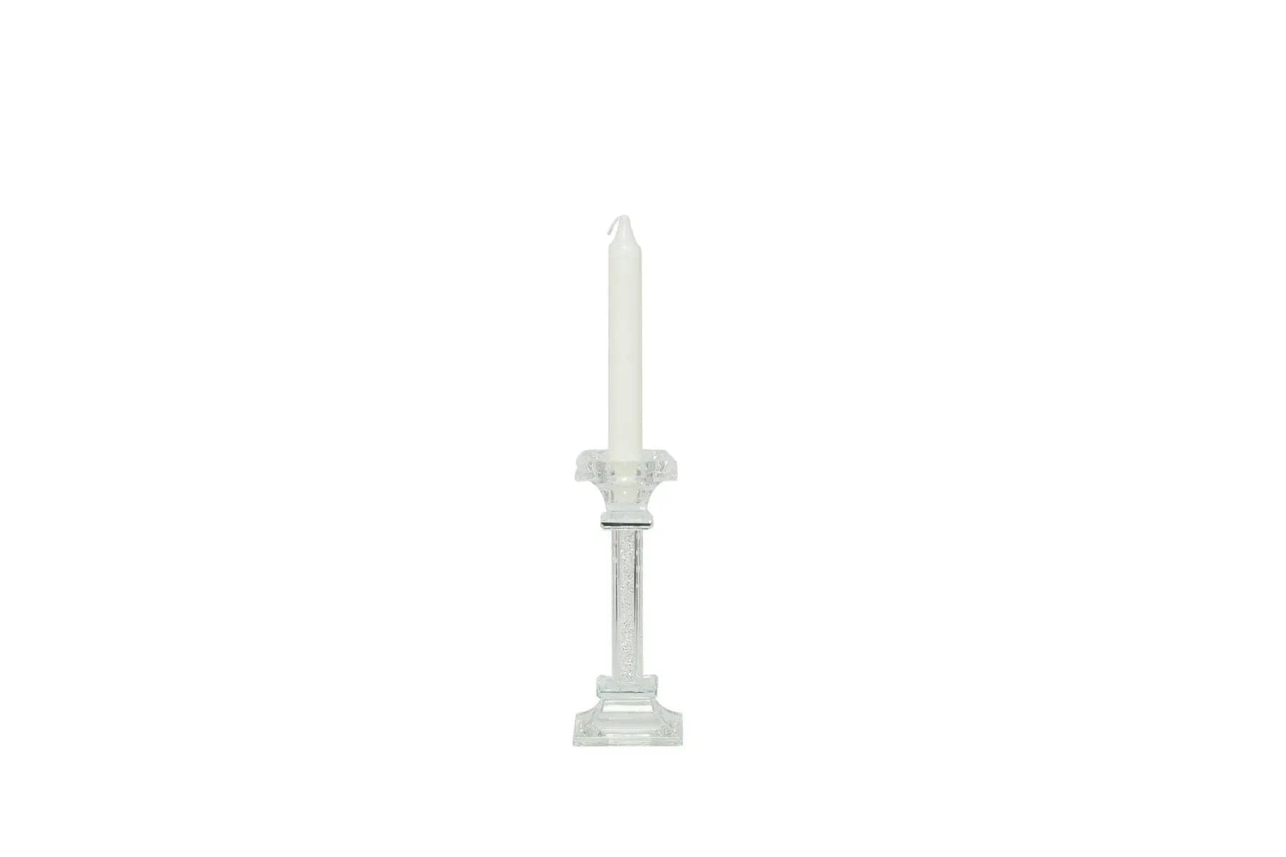 2 Pezzi Matrimonio Harmony Porta candela con glitter  Cristallo - 4