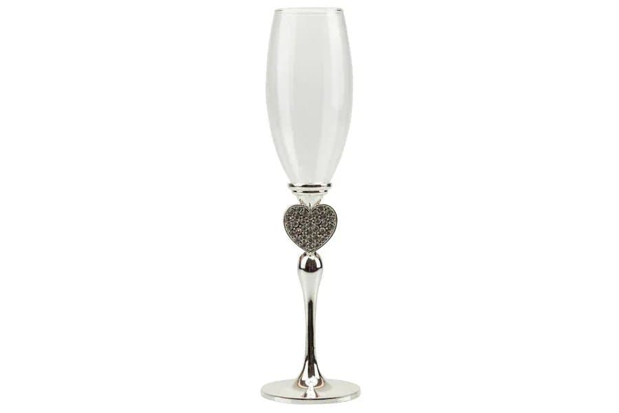 Matrimonio Harmony Coppia flut silver con cuore Porcellana - 4