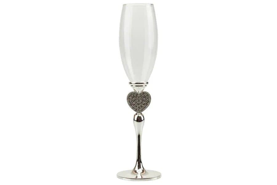 Matrimonio Harmony Coppia flut silver con cuore Porcellana - 2
