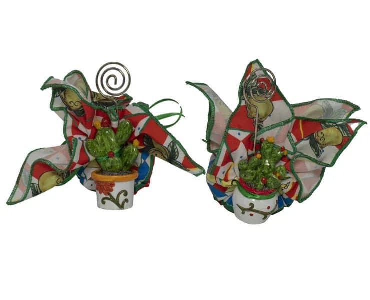 5 Pezzi Matrimonio Harmony Fazzoletto maioliche con clip holder  Resina - 3
