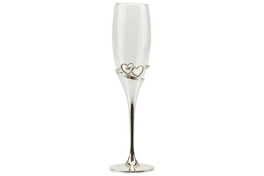 Matrimonio Harmony Coppia flut silver con doppio cuore Porcellana - 2