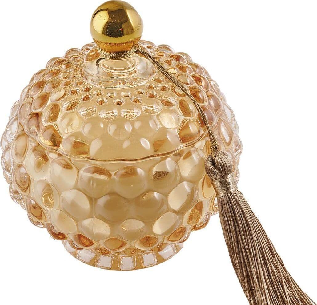 3 Pezzi Candela Bon Bon Ambra con Nappina Special Gifts