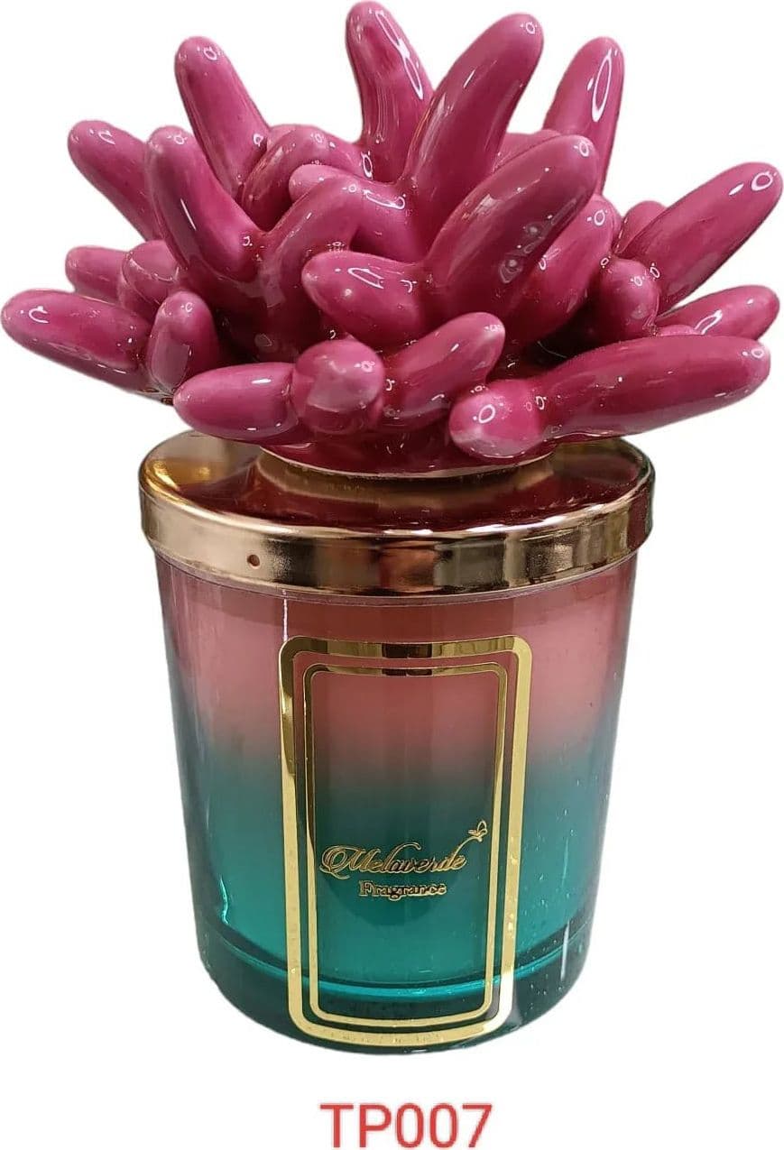 Candela Media Ceramica Melaverde Fucsia Bomboniera - 2