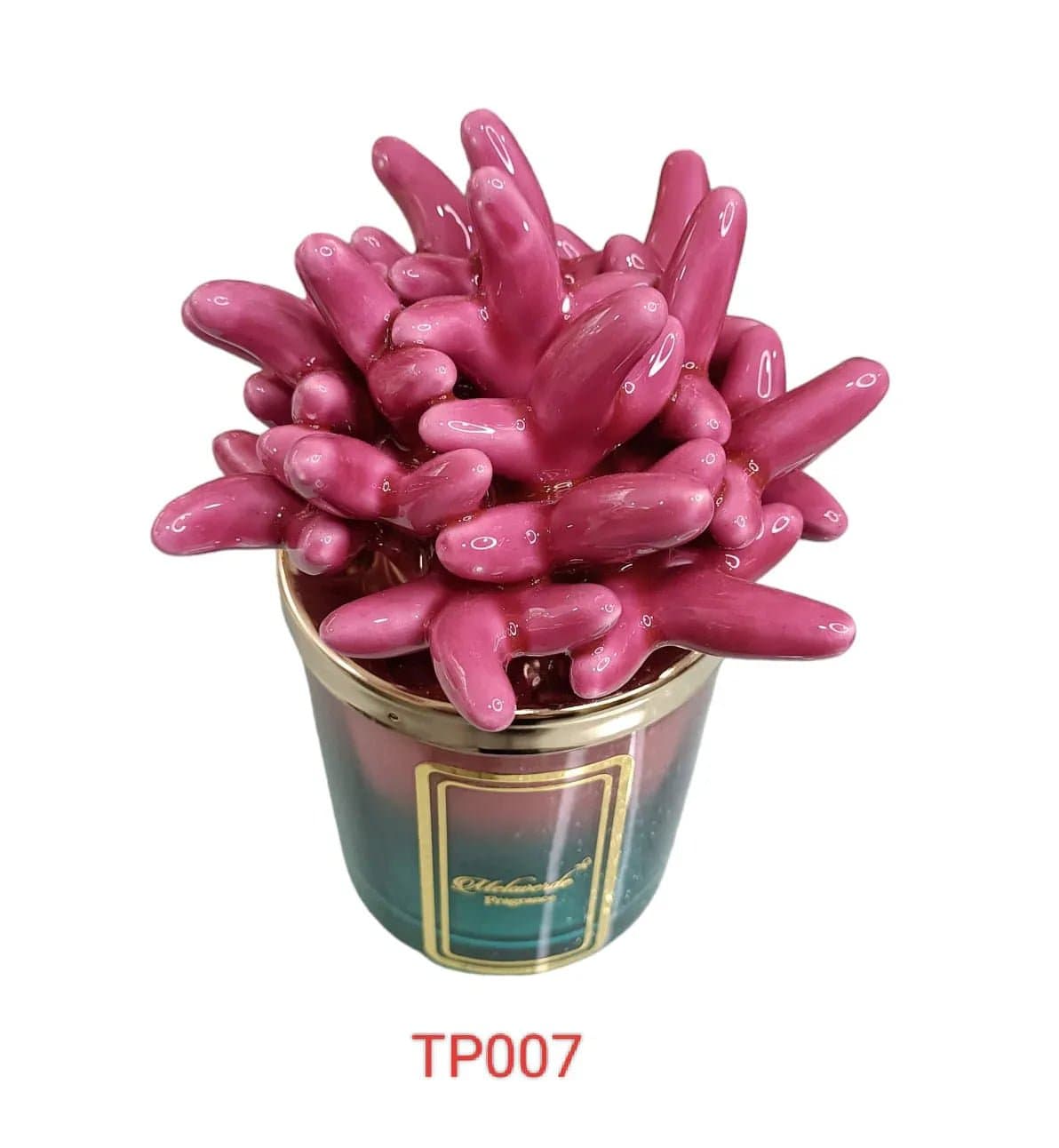 Candela Media Ceramica Melaverde Fucsia Bomboniera - 3
