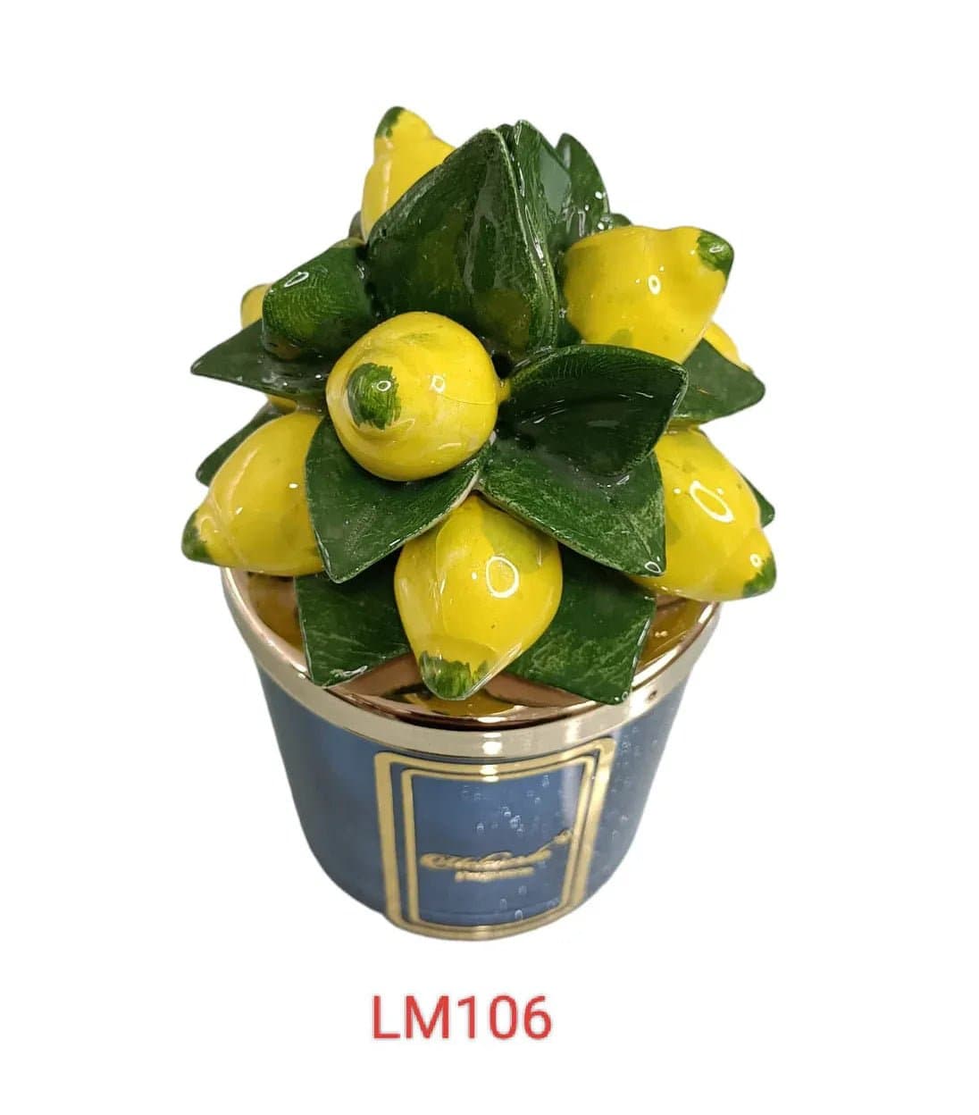 Candela Limoni Blu Melaverde – Bomboniera Porcellana 200g - 3