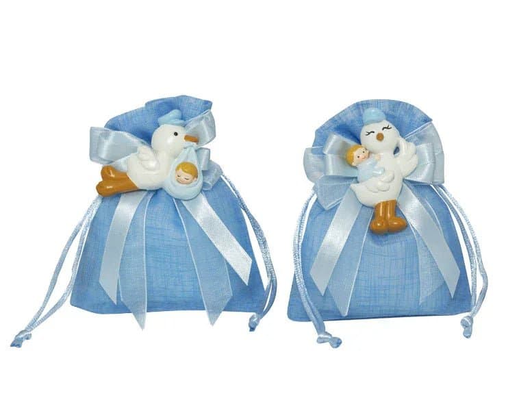5 Pezzi Magnete cicogna con bimbo  Resina Nascita Bimbo Harmony - 2