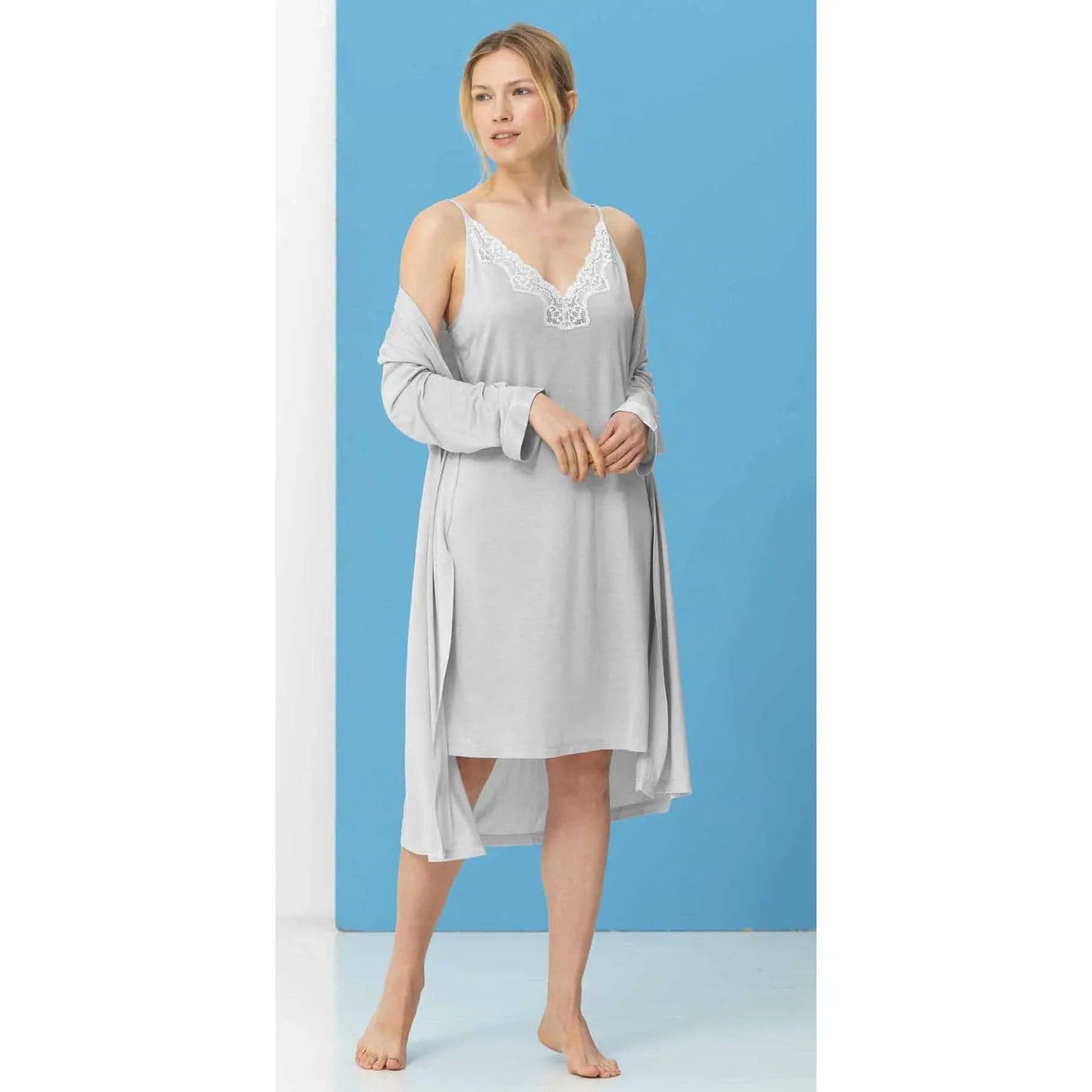 Camicia Notte Bisbigli con Pizzo – Spalla Stretta Elegante - 2