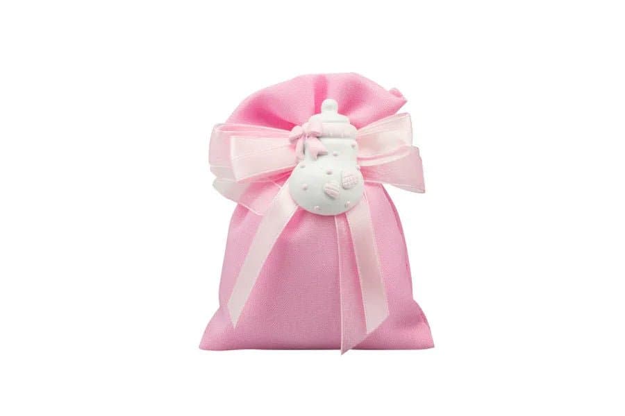 7 Pezzi Magnete Biberon/Sonaglio rosa Nascita Bimba - 3
