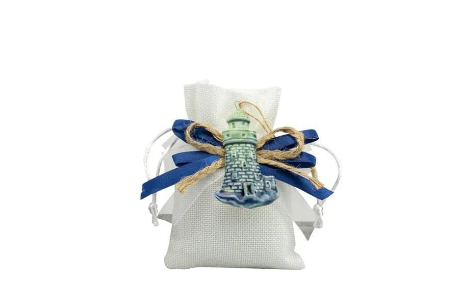5 Pezzi Sacchetto Matrimonio Harmony Magnete ancora e faro blu - 3