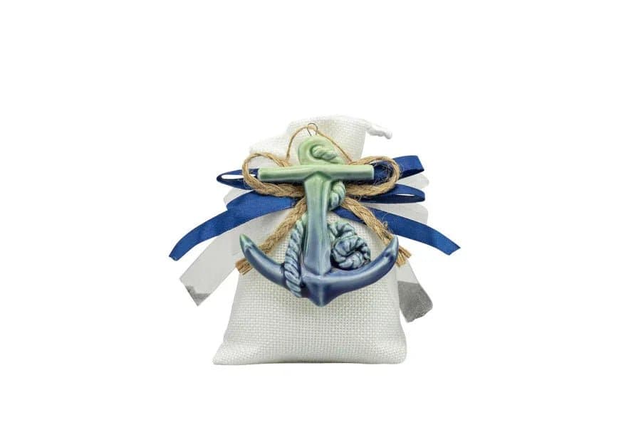5 Pezzi Sacchetto Matrimonio Harmony Magnete ancora e faro blu - 2