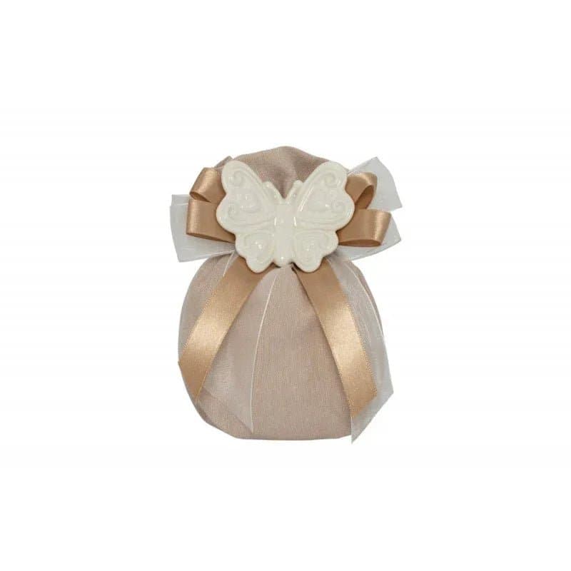 5 pezzi Sacchetto Matrimonio Harmony con farfalla  Porcellana - 2