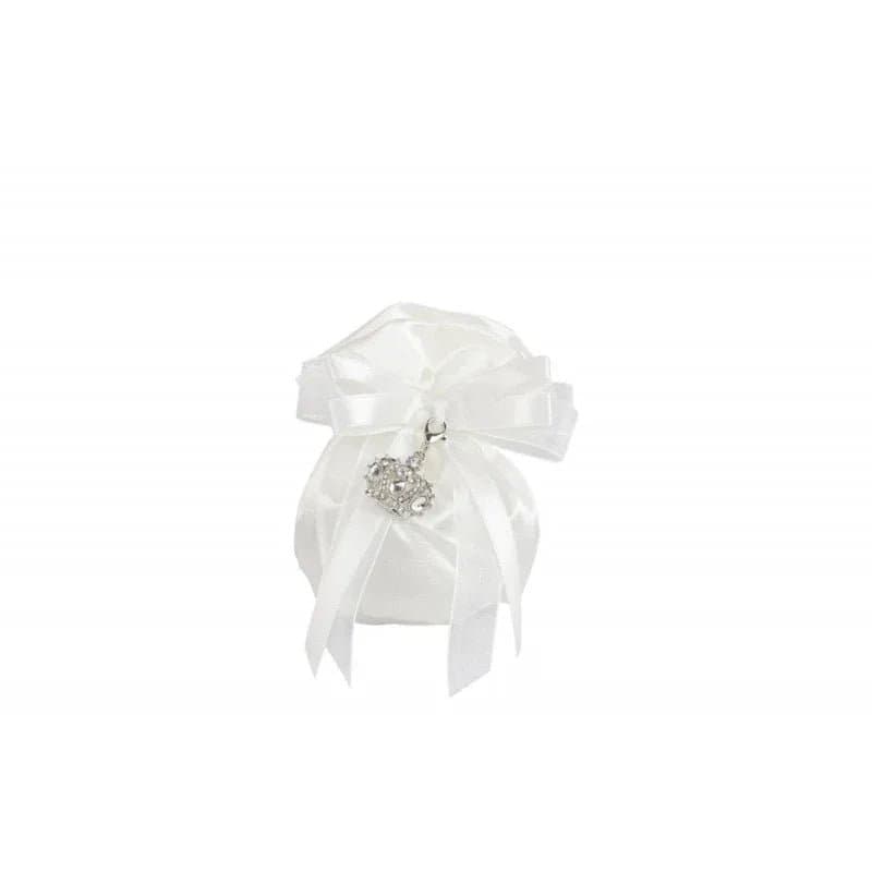 5 Pezzi Sacchetto Matrimonio Harmony Con charm corona  Raso - 2