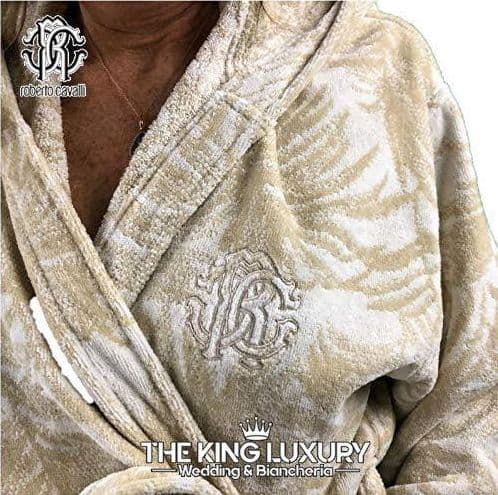 Accappatoio Tropicalia XXL Roberto Cavalli Ivory Cotone