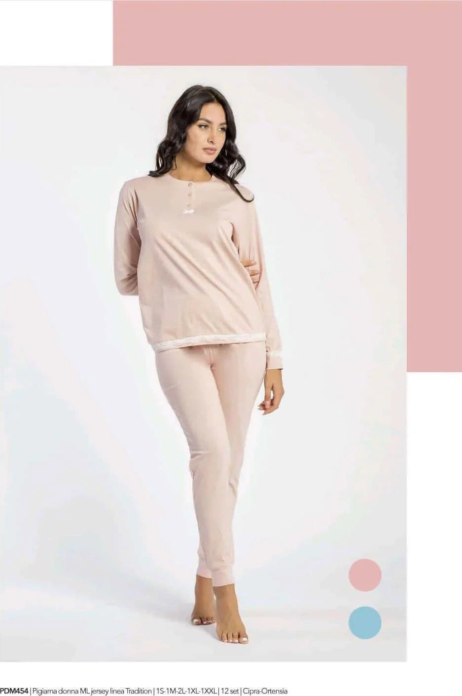 Pigiama Donna Primavera/Estate Milk and Honey – Jersey Linea Tradition Manica Lunga - 2