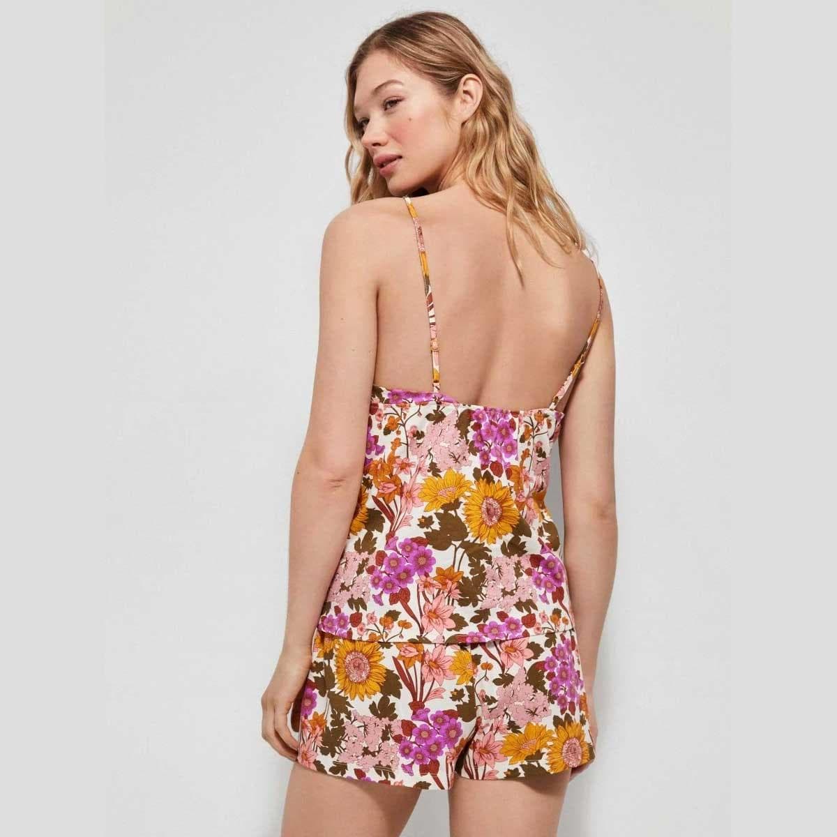 Pigiama Donna Gisela Estampado Primavera/Estate in 100% Cotone con Shorts - 2