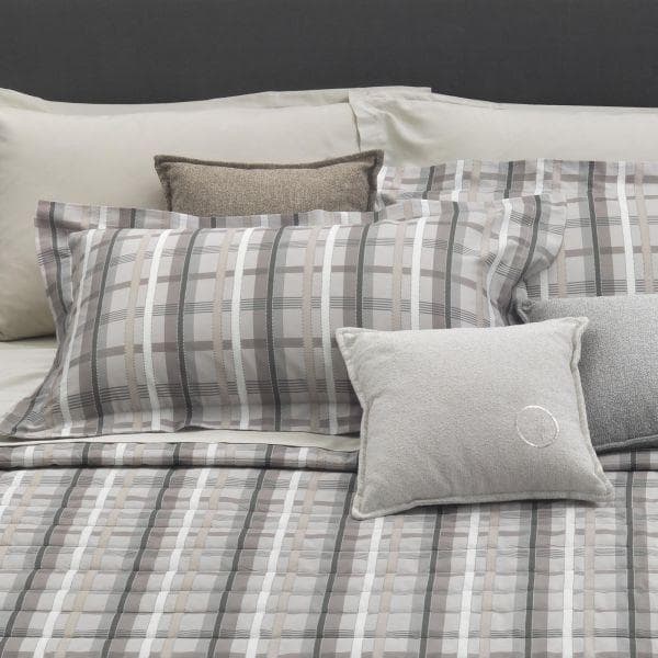 Completo Lenzuola Trussardi Light Tartan Sabbia Matrimoniale Raso Cotone - 3