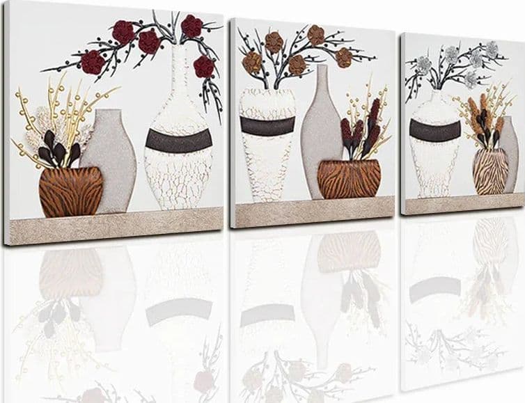 Quadro Bottega degli artisti Vaso e fiori  Mdf