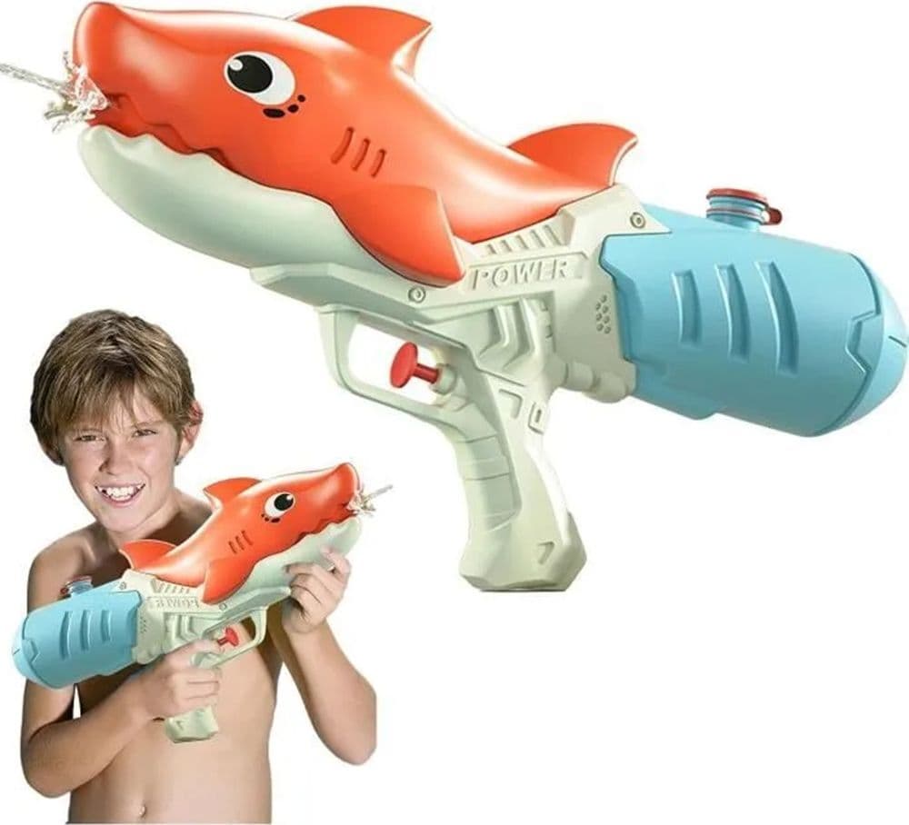 PISTOLA AD ACQUA GIOCATTOLO PER BAMBINI GIOCO ESTATE A FORMA DI SQUALO 23.5CM 618555 - 7