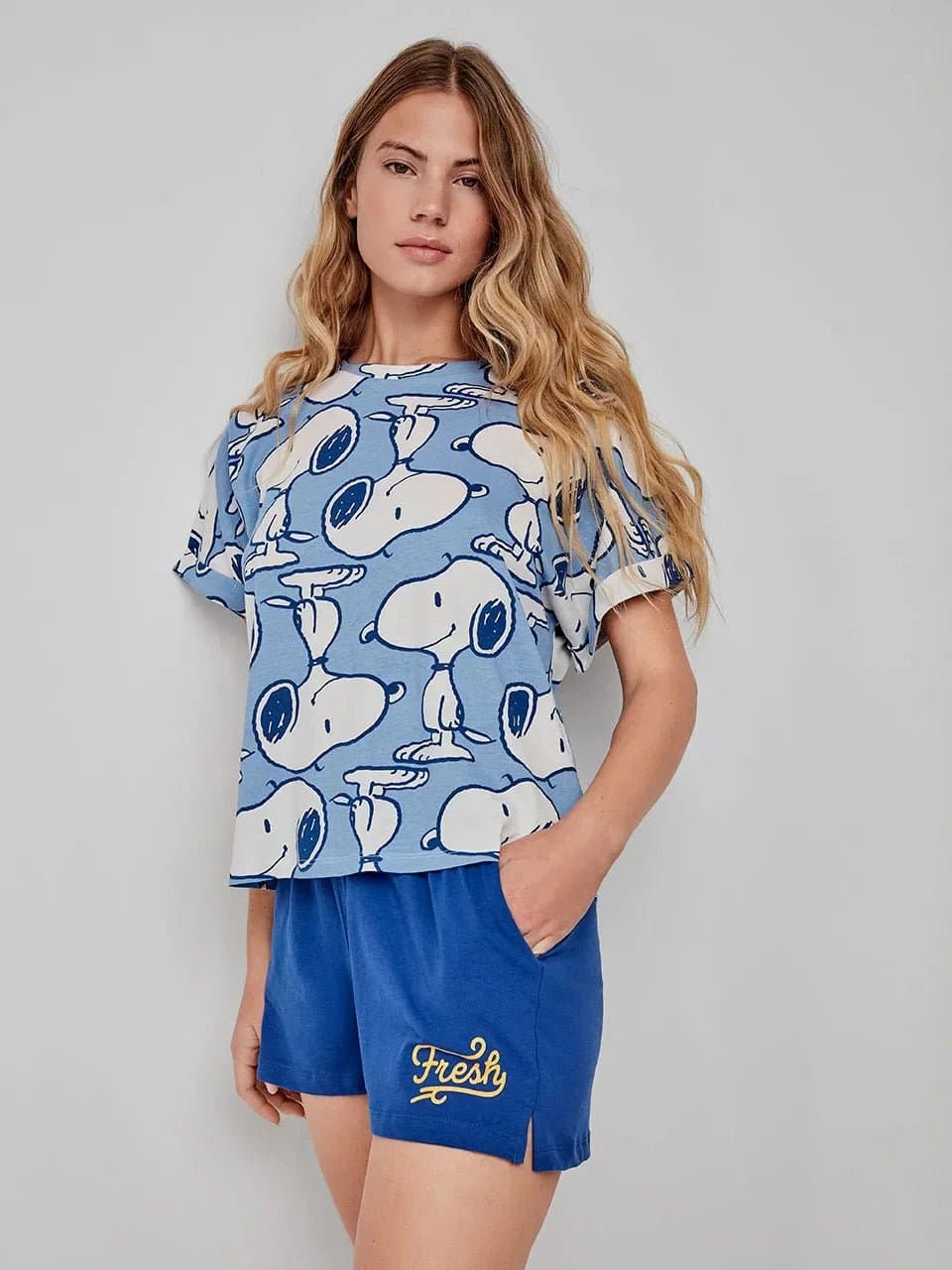 Pigiama Donna Gisela Primavera/Estate 2/20282S Corto Stampa Snoopy - 5